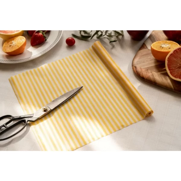 Bee’s Wax Wrap Bee’s Bienenwachstuch-Rolle Streifen Gelb 1