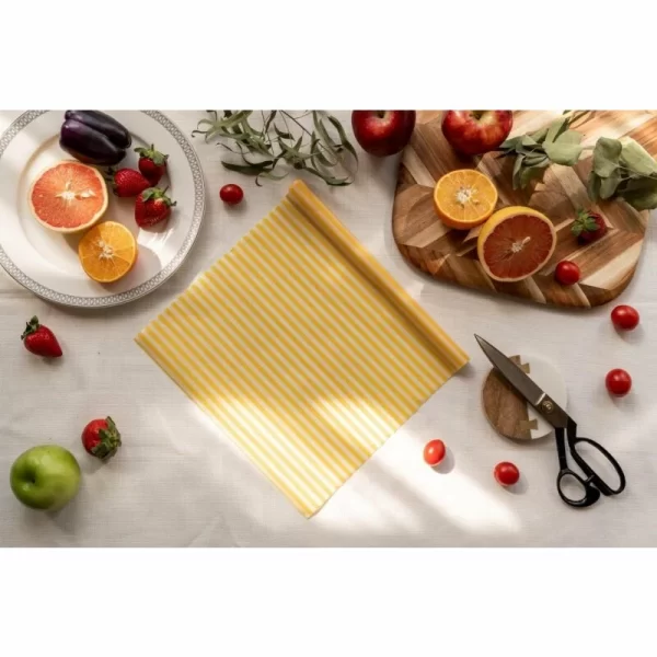 Bee’s Wax Wrap Bee’s Bienenwachstuch-Rolle Streifen Gelb 3