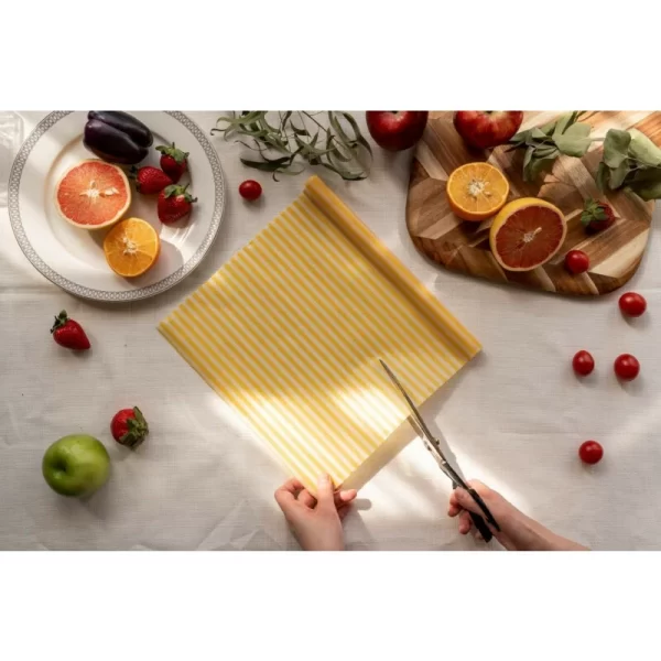 Bee’s Wax Wrap Bee’s Bienenwachstuch-Rolle Streifen Gelb 4